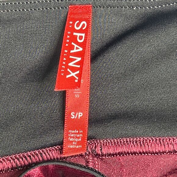 Spanx Women's Size S Velvet Leggings Burgundy 2070 - Picture 4 of 7